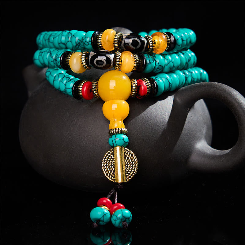 Buddha Stones Turquoise telraamkralen, Dzi-kralen, communicatie- en Mala - 8mm - image 0