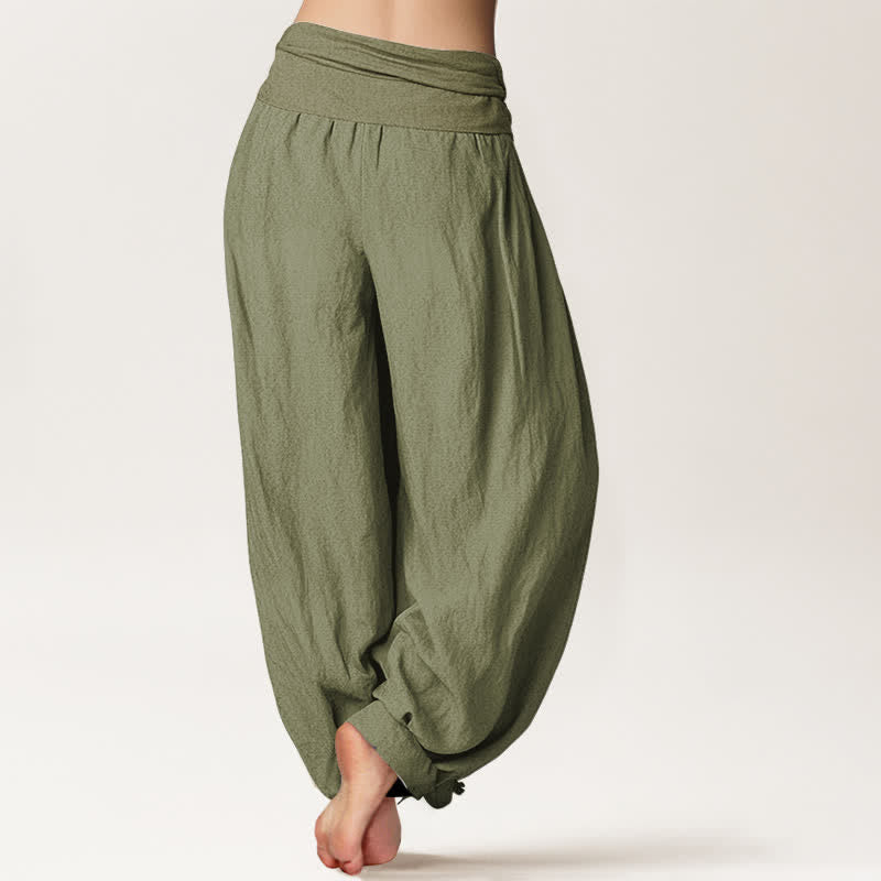 Buddha Stones Harembroek voor dames met elastische Taille en zon- en maanpatroon van 100% Cotton - image 16