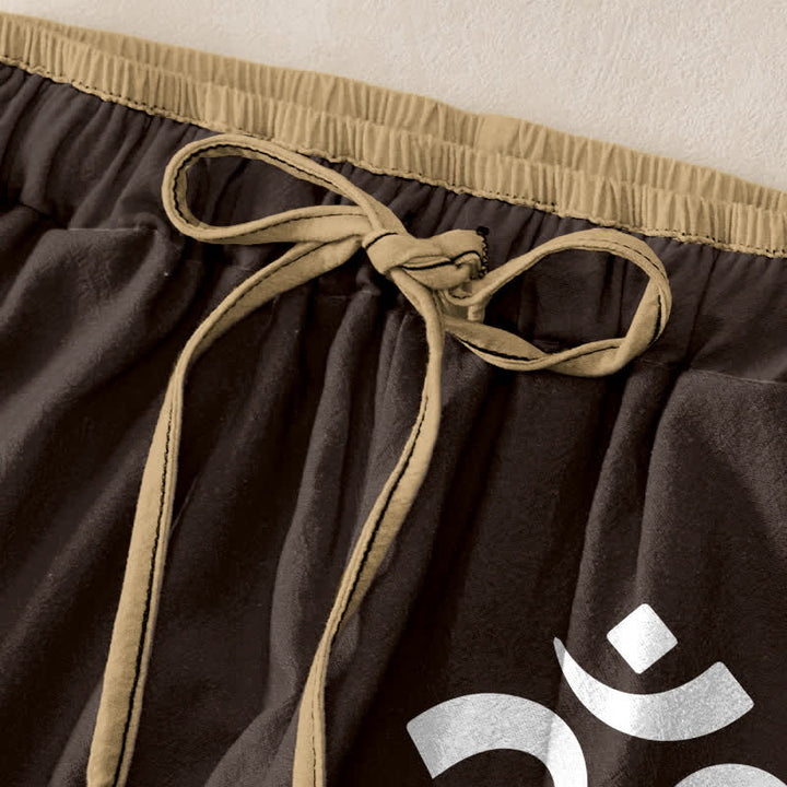 Buddha Stones Damesbroek van 100% Cotton met Zen Lotus Om-patroon, elastische Taille en Zakken. - image 1