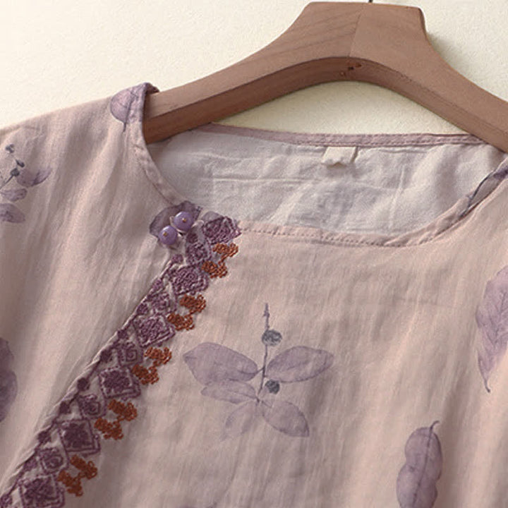 Buddha Stones Damesblouse met driekwartmouwen en geborduurd Mouwlengte - image 3