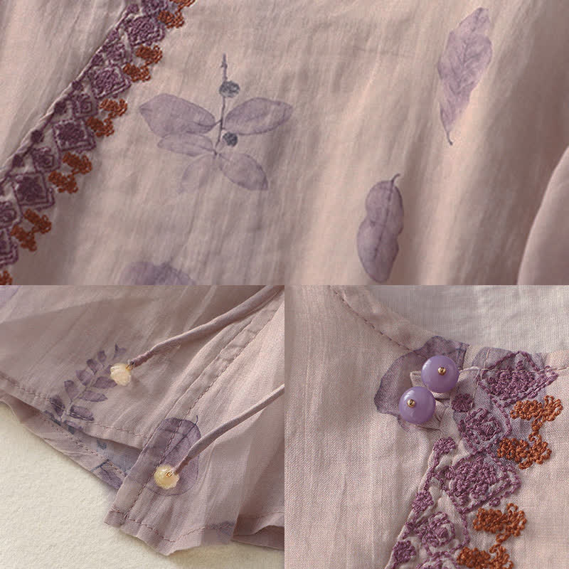 Buddha Stones Damesblouse met driekwartmouwen en geborduurd Mouwlengte - image 11
