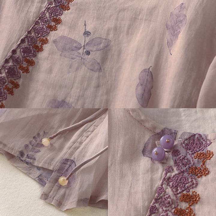 Buddha Stones Damesblouse met driekwartmouwen en geborduurd Mouwlengte - image 11