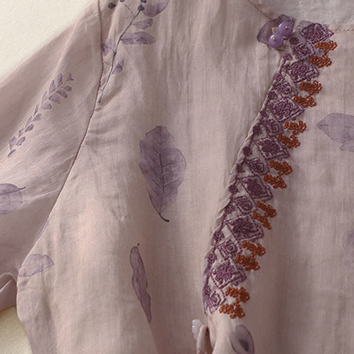 Buddha Stones Damesblouse met driekwartmouwen en geborduurd Mouwlengte - image 5