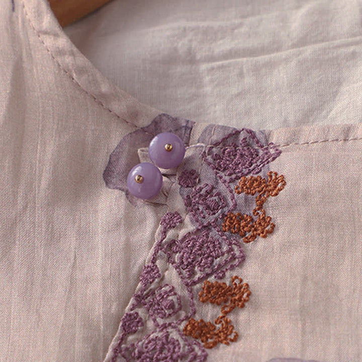 Buddha Stones Damesblouse met driekwartmouwen en geborduurd Mouwlengte - image 6