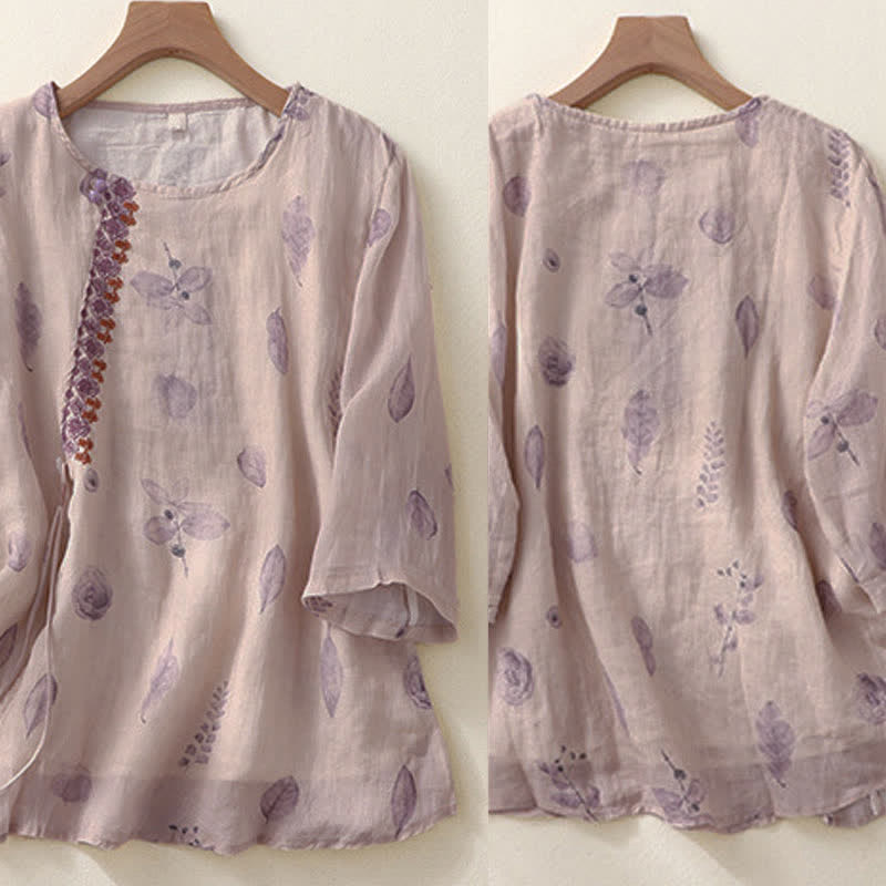 Buddha Stones Damesblouse met driekwartmouwen en geborduurd Mouwlengte - image 2