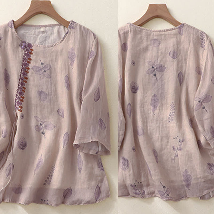 Buddha Stones Damesblouse met driekwartmouwen en geborduurd Mouwlengte - image 2