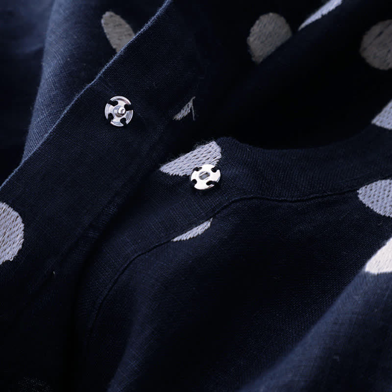Buddha Stones Midi jurk voor dames met V-hals, vetersluiting en Zakken. - image 4