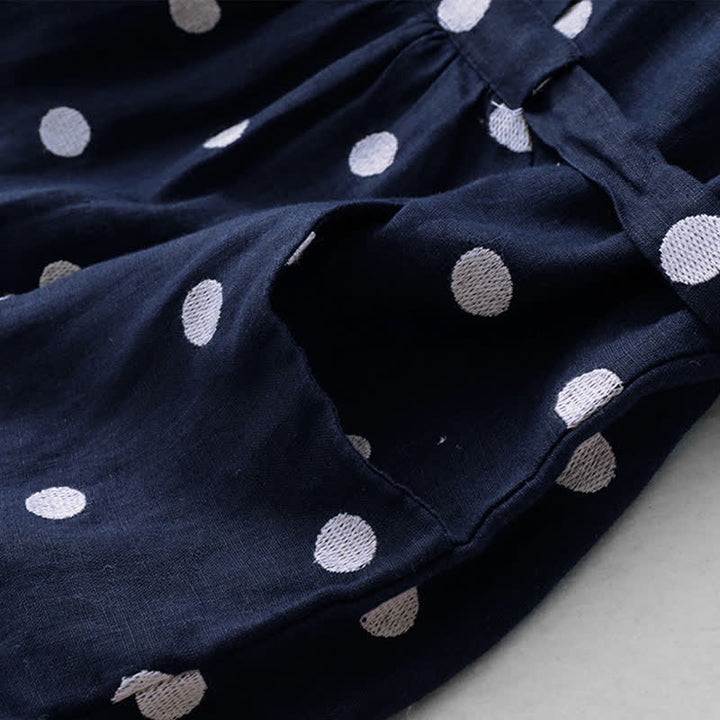 Buddha Stones Midi jurk voor dames met V-hals, vetersluiting en Zakken. - image 6