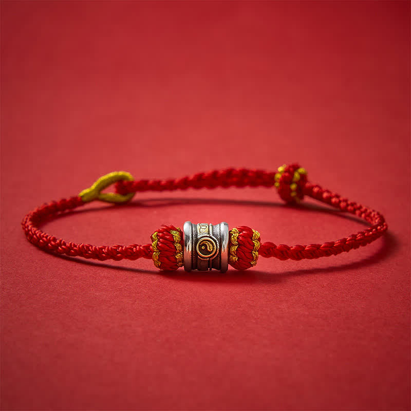 Buddha Stones Koperen Yin Yang Armband met rode koordjes - image 17