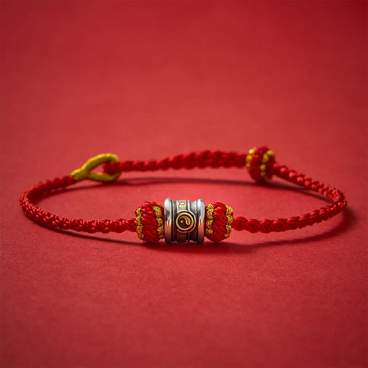 Buddha Stones Koperen Yin Yang Armband met rode koordjes - image 17
