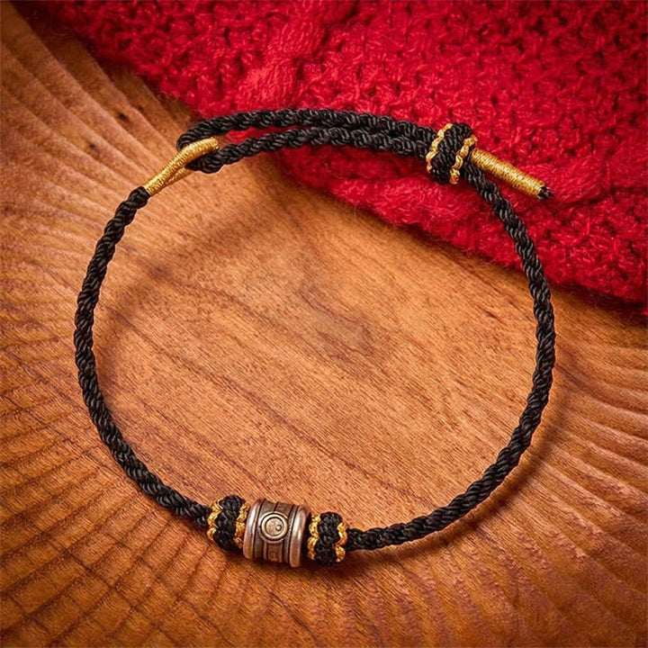 Buddha Stones Koperen Yin Yang Armband met rode koordjes - image 13