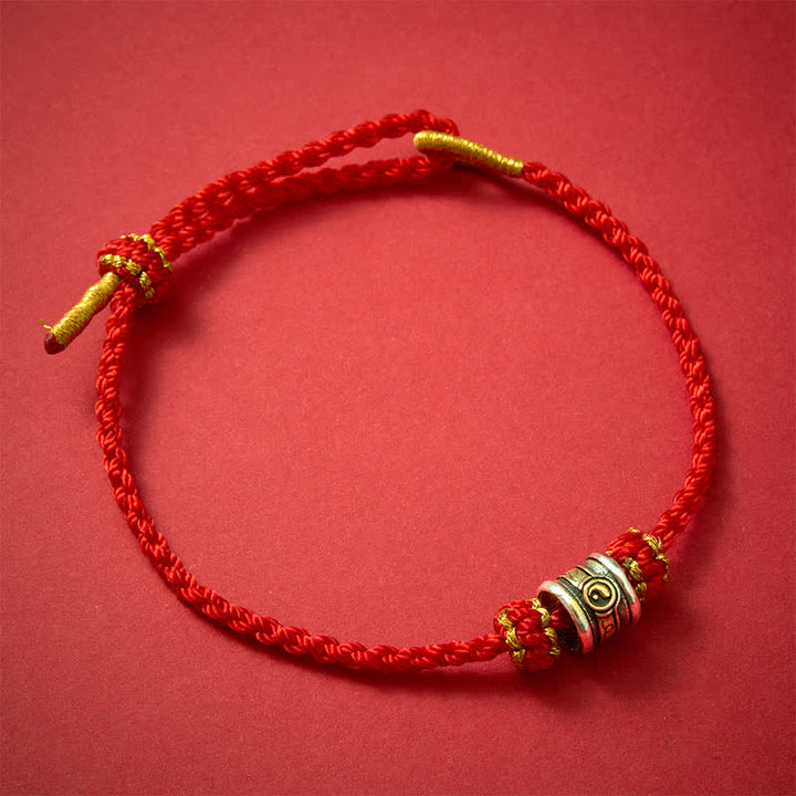 Buddha Stones Koperen Yin Yang Armband met rode koordjes - image 2