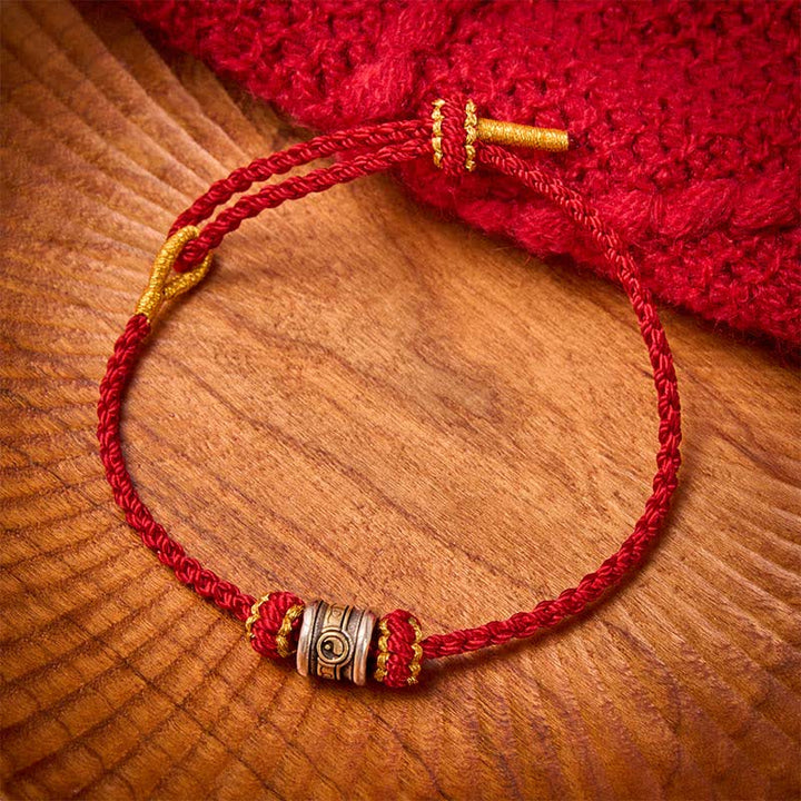 Buddha Stones Koperen Yin Yang Armband met rode koordjes - image 16
