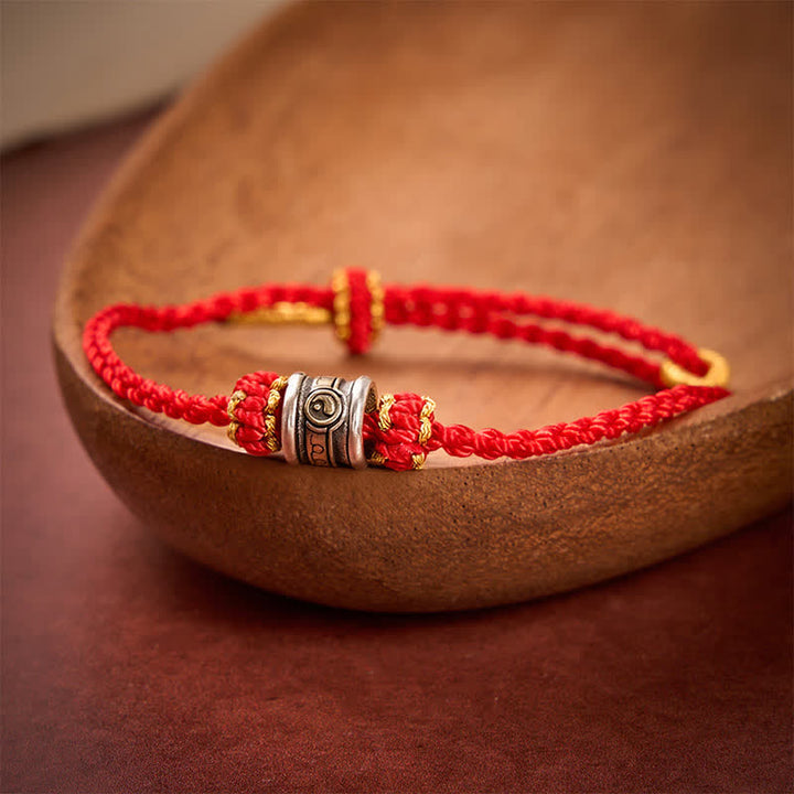 Buddha Stones Koperen Yin Yang Armband met rode koordjes - image 1