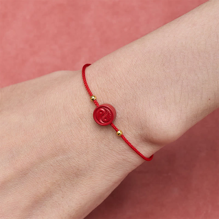 Buddha Stones Yin Yang rode koord Armband - image 4
