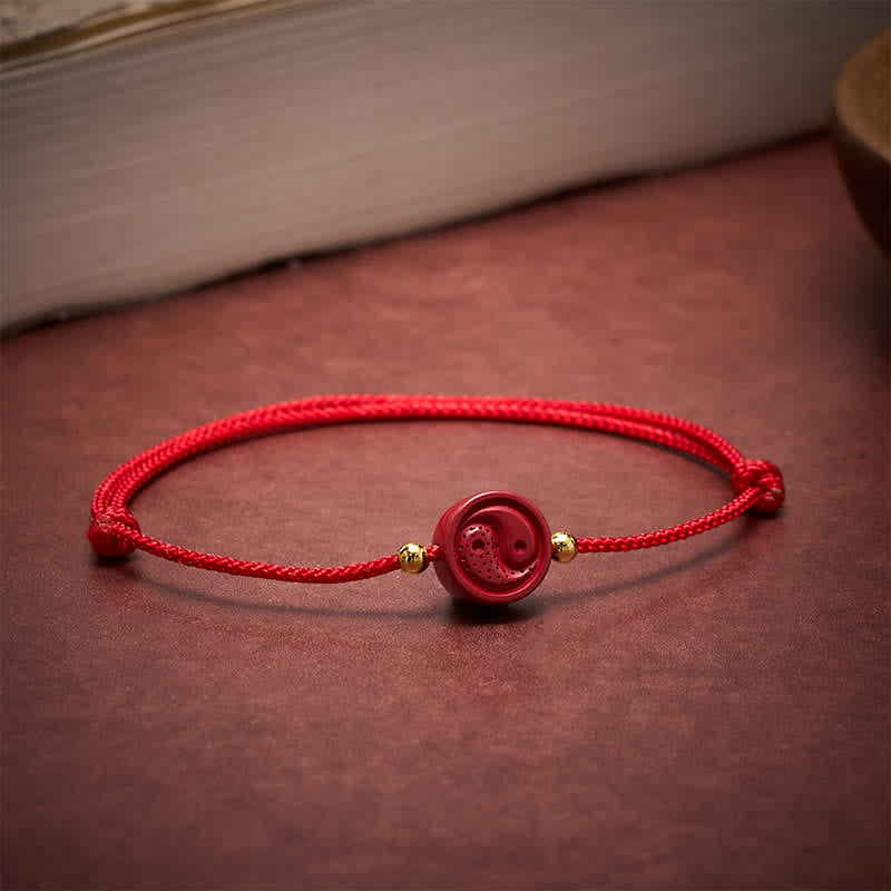 Buddha Stones Yin Yang rode koord Armband - image 2