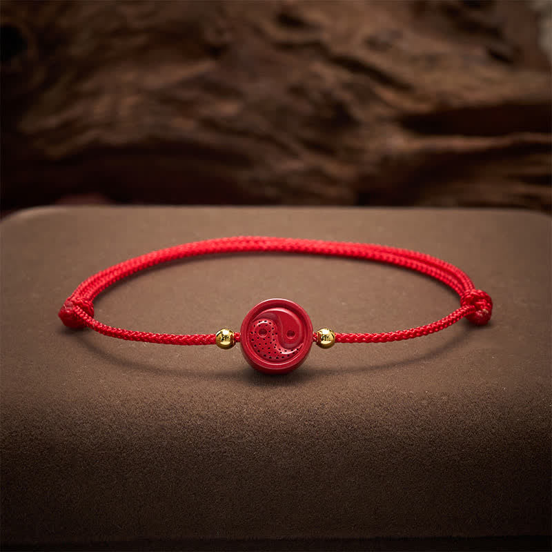 Buddha Stones Yin Yang rode koord Armband - image 3
