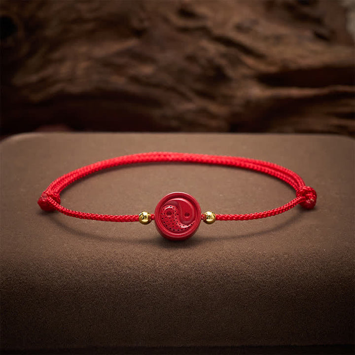Buddha Stones Yin Yang rode koord Armband - image 3