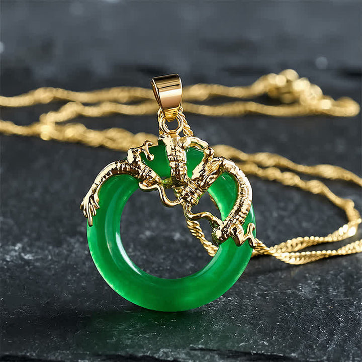 Buddha Stones Jade Draak Ronde Hanger Ketting - image 3