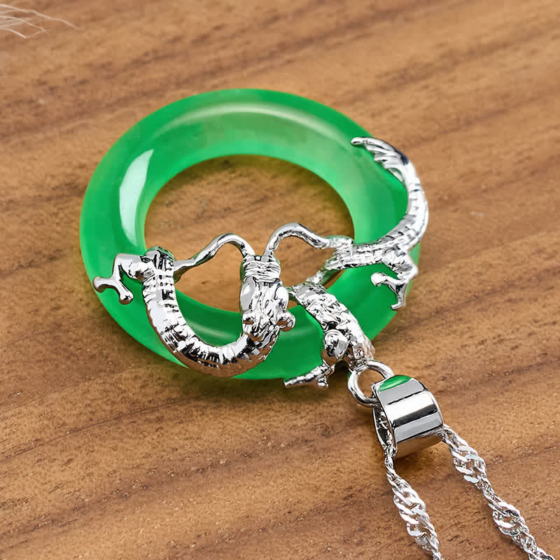 Buddha Stones Jade Draak Ronde Hanger Ketting - image 11