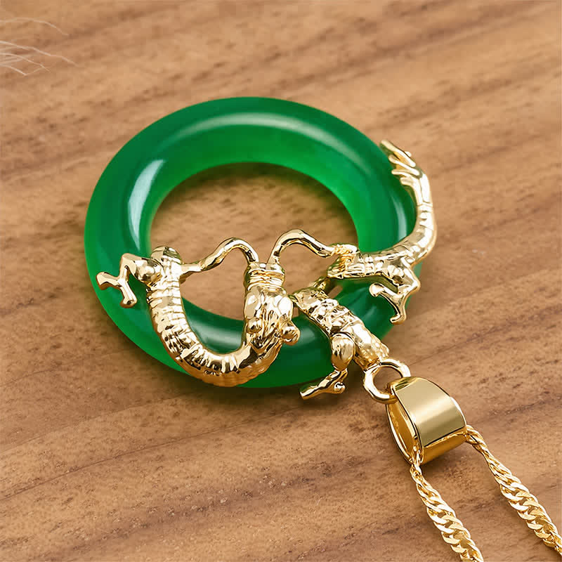 Buddha Stones Jade Draak Ronde Hanger Ketting - image 4