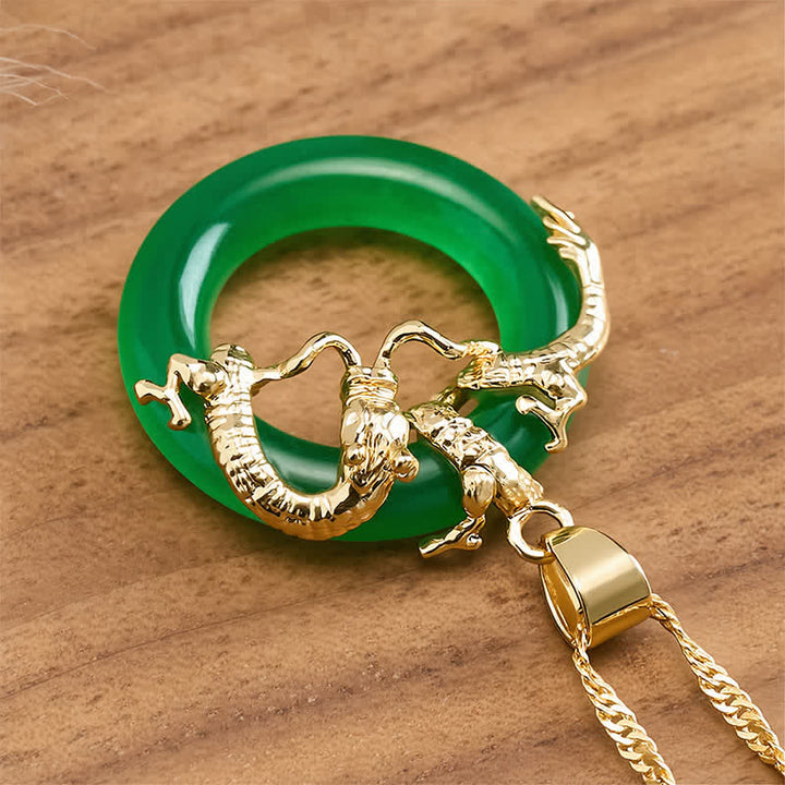 Buddha Stones Jade Draak Ronde Hanger Ketting - image 4