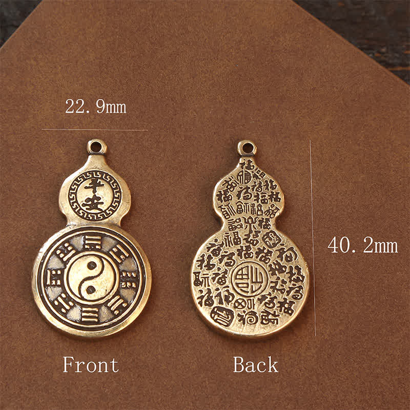 Buddha Stones Messing Bagua Kalebas Pi Xiu Vijf Keizer Munten Hanger Beschermingsamulet Sleutelhangers - image 16