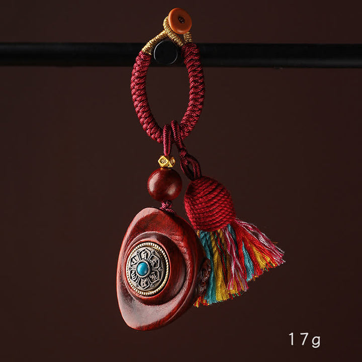 Buddha Stones Rode sandelhout Om Mani Padme Hum Yuanbao wijsheid Sleutelhangers - image 8