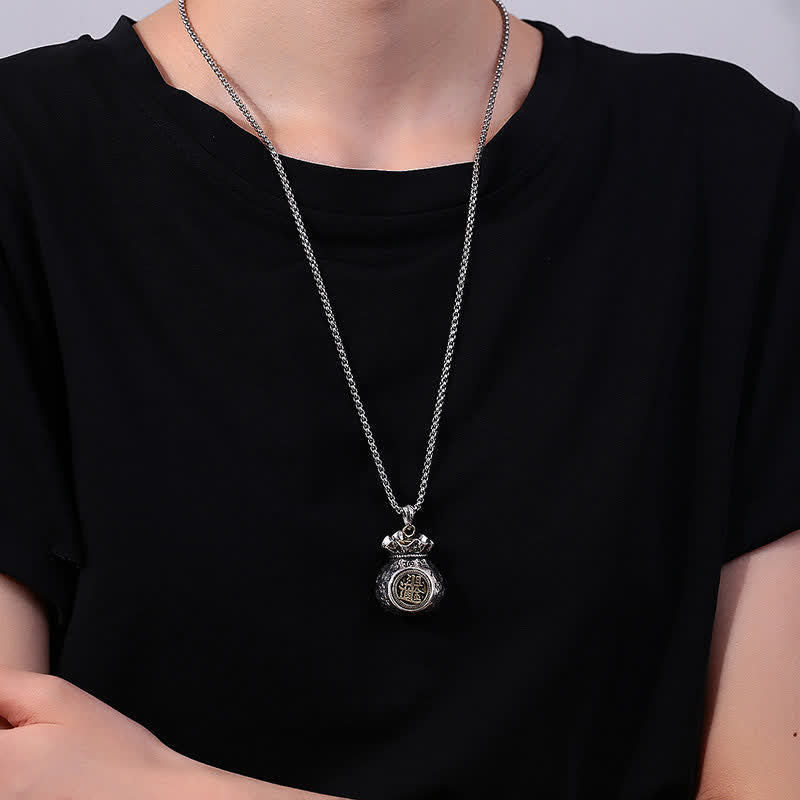Buddha Stones Koperen Fu-figuur gelukstas aardende hanger Ketting - image 2