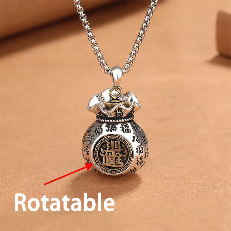 Buddha Stones Koperen Fu-figuur gelukstas aardende hanger Ketting - Fu-personage (Geluk ♥ Zegen) - image 0