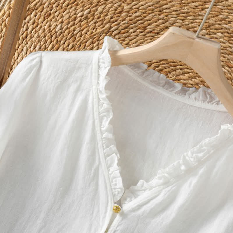 Buddha Stones Lente/Zomer Boho Overhemden met Knoopsluiting en Lange mouw voor Dames - image 12
