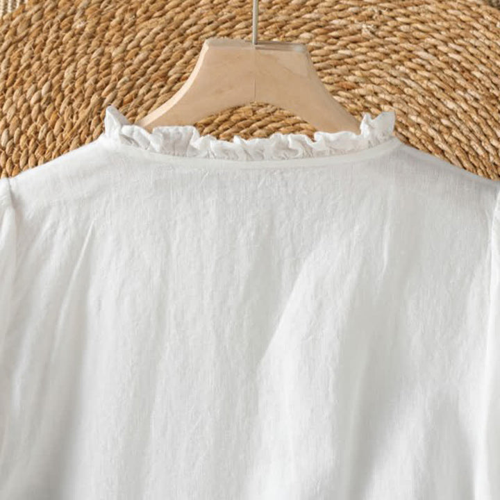 Buddha Stones Lente/Zomer Boho Overhemden met Knoopsluiting en Lange mouw voor Dames - image 11