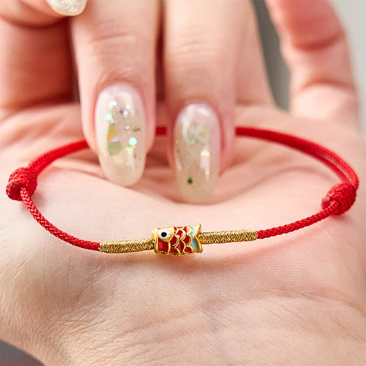 Buddha Stones Handgeweven Armband met rode koord en Koi-vismotief - image 10
