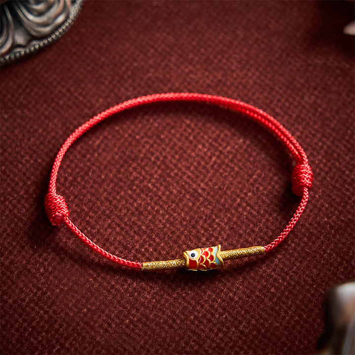 Buddha Stones Handgeweven Armband met rode koord en Koi-vismotief - image 9