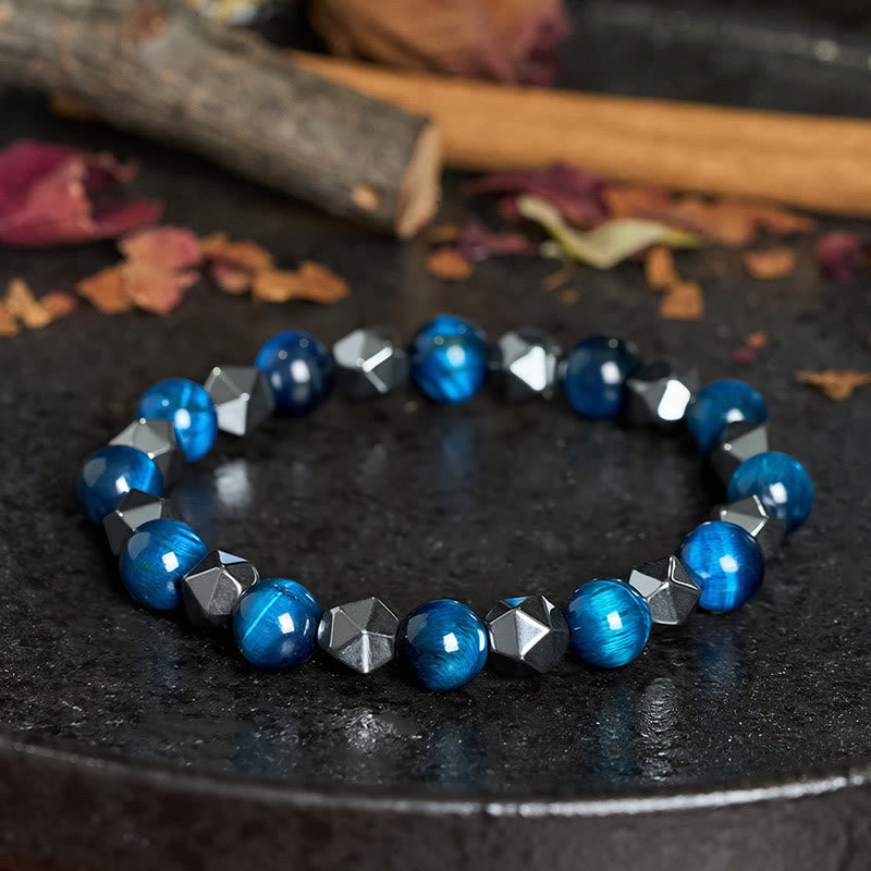 Buddha Stones Tijgeroog Hematiet Armband ter Bevordering van Kracht - image 17