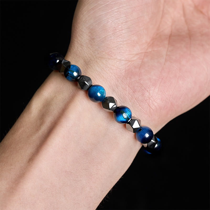 Buddha Stones Tijgeroog Hematiet Armband ter Bevordering van Kracht - image 21