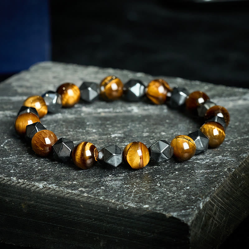 Buddha Stones Tijgeroog Hematiet Armband ter Bevordering van Kracht - Gele tijgeroog (Bescherming ♥ Moed) - image 9