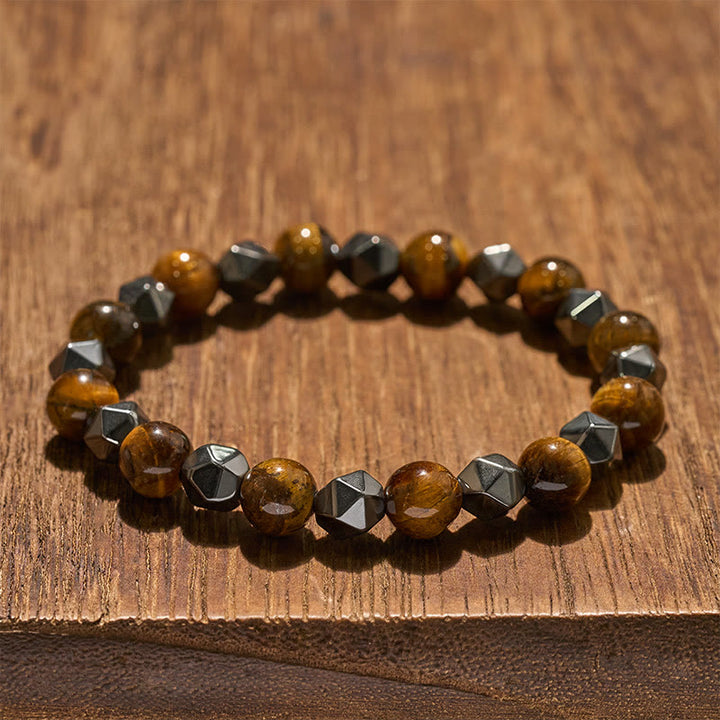 Buddha Stones Tijgeroog Hematiet Armband ter Bevordering van Kracht - image 13