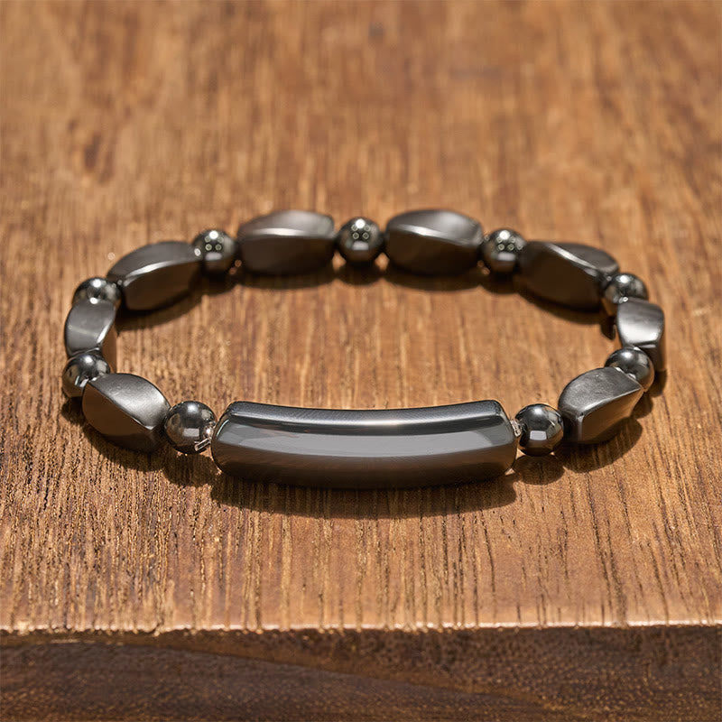 Buddha Stones Aardende minimalistische armband met hematiet Armband - Hematiet (Focus ♥ Support) - image 0