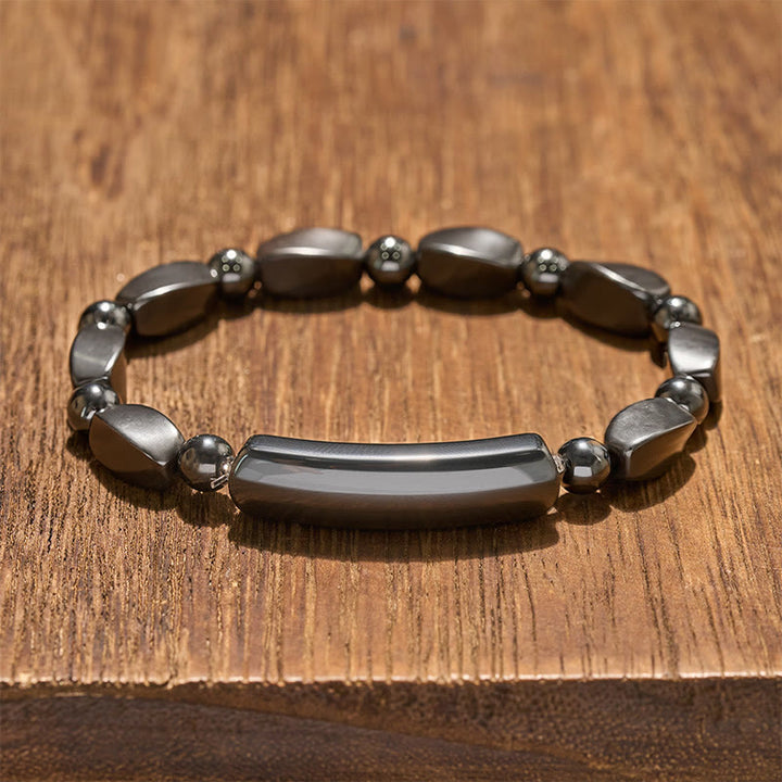 Buddha Stones Aardende minimalistische armband met hematiet Armband - Hematiet (Focus ♥ Support) - image 0