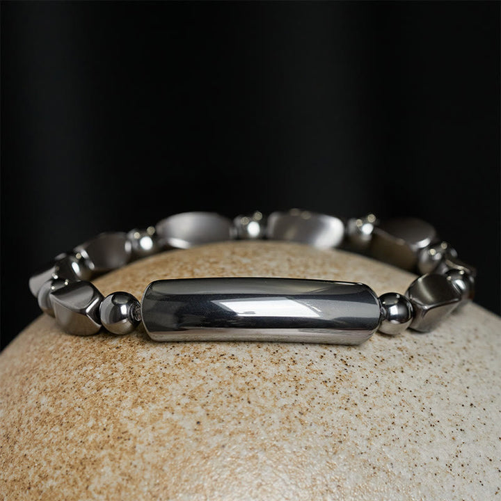 Buddha Stones Aardende minimalistische armband met hematiet Armband - image 2