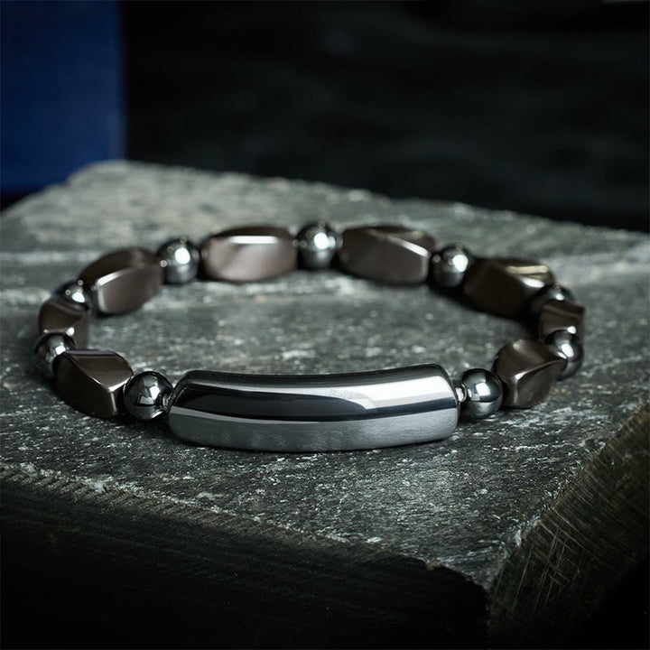 Buddha Stones Aardende minimalistische armband met hematiet Armband - image 3