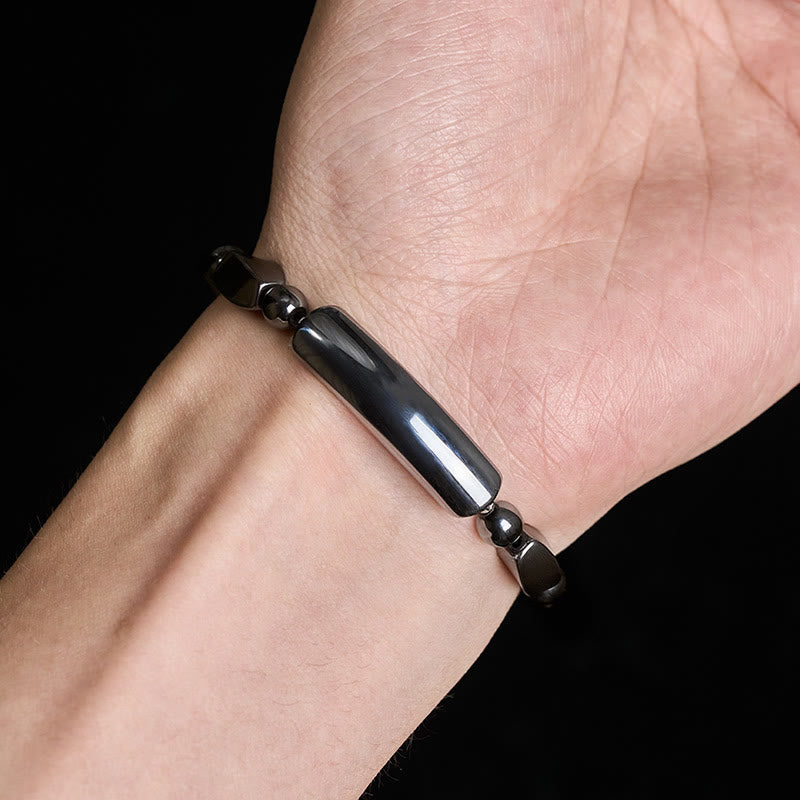 Buddha Stones Aardende minimalistische armband met hematiet Armband - image 7