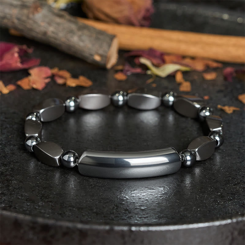 Buddha Stones Aardende minimalistische armband met hematiet Armband - image 4