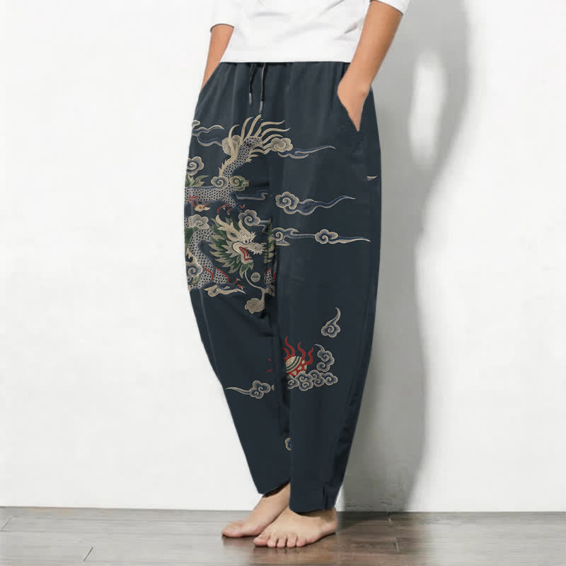 Buddha Stones Getailleerde herenbroek van 100% Cotton met Zakken. - image 1