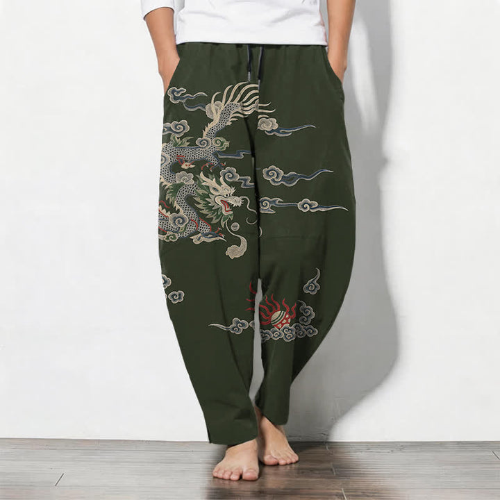Buddha Stones Getailleerde herenbroek van 100% Cotton met Zakken. - Donkergroen - US/UK/AU50, EU60 (5XL) - image 7