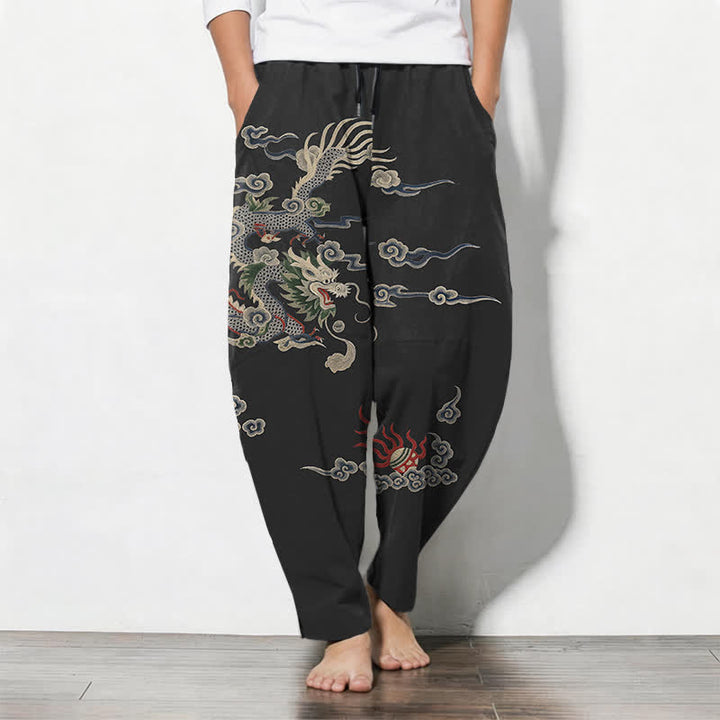 Buddha Stones Getailleerde herenbroek van 100% Cotton met Zakken. - Zwart - US/UK/AU50, EU60 (5XL) - image 11