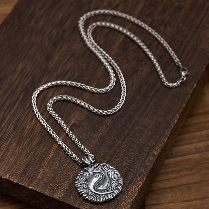 Buddha Stones Ronde Ketting met koperen Yin Yang koi-vis balansketting - image 4