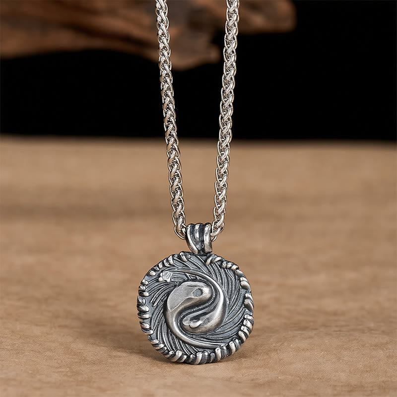 Buddha Stones Ronde Ketting met koperen Yin Yang koi-vis balansketting - image 8
