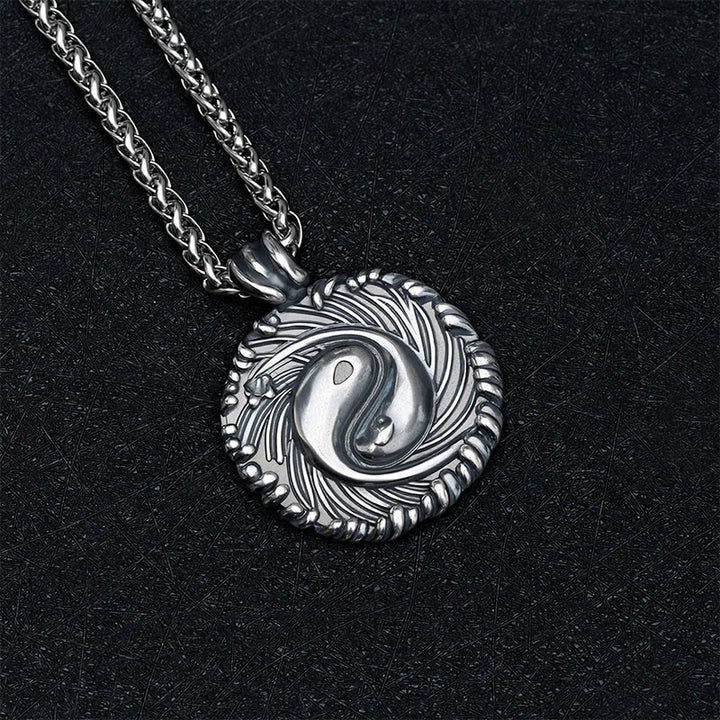 Buddha Stones Ronde Ketting met koperen Yin Yang koi-vis balansketting - image 2